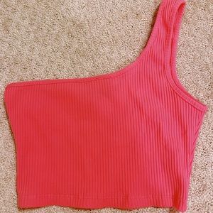 Pink Ribbed Crop Top NWT